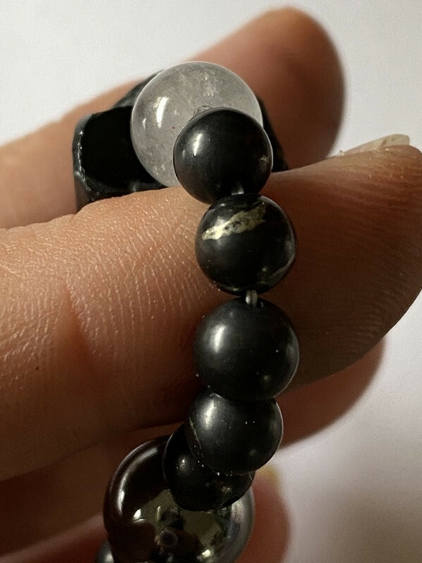 Shungite Beads With Genuine Copper Bracelet EMF Protection Healing Design B