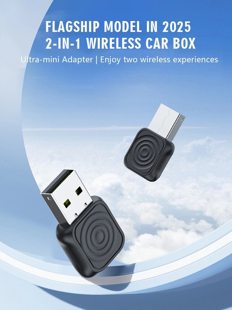 New CarlinKit 5.0 Ultra Wireless CarPlay Android Auto Adapter Auto ConnectionVK
