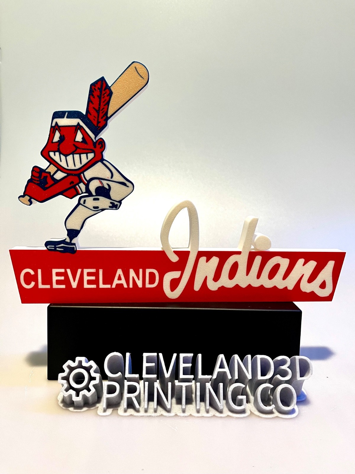 Larger 3D printed Cleveland Indians Chief Wahoo Municipal Stadium Gate D Sign