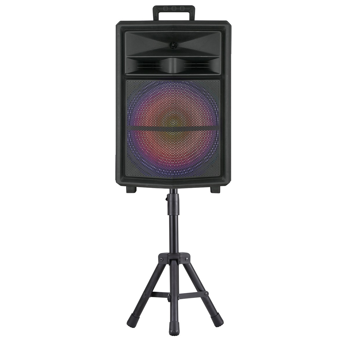 15" 10000W Bluetooth Party Speaker with Heavy Bass LED Lights Wireless Mic Stand