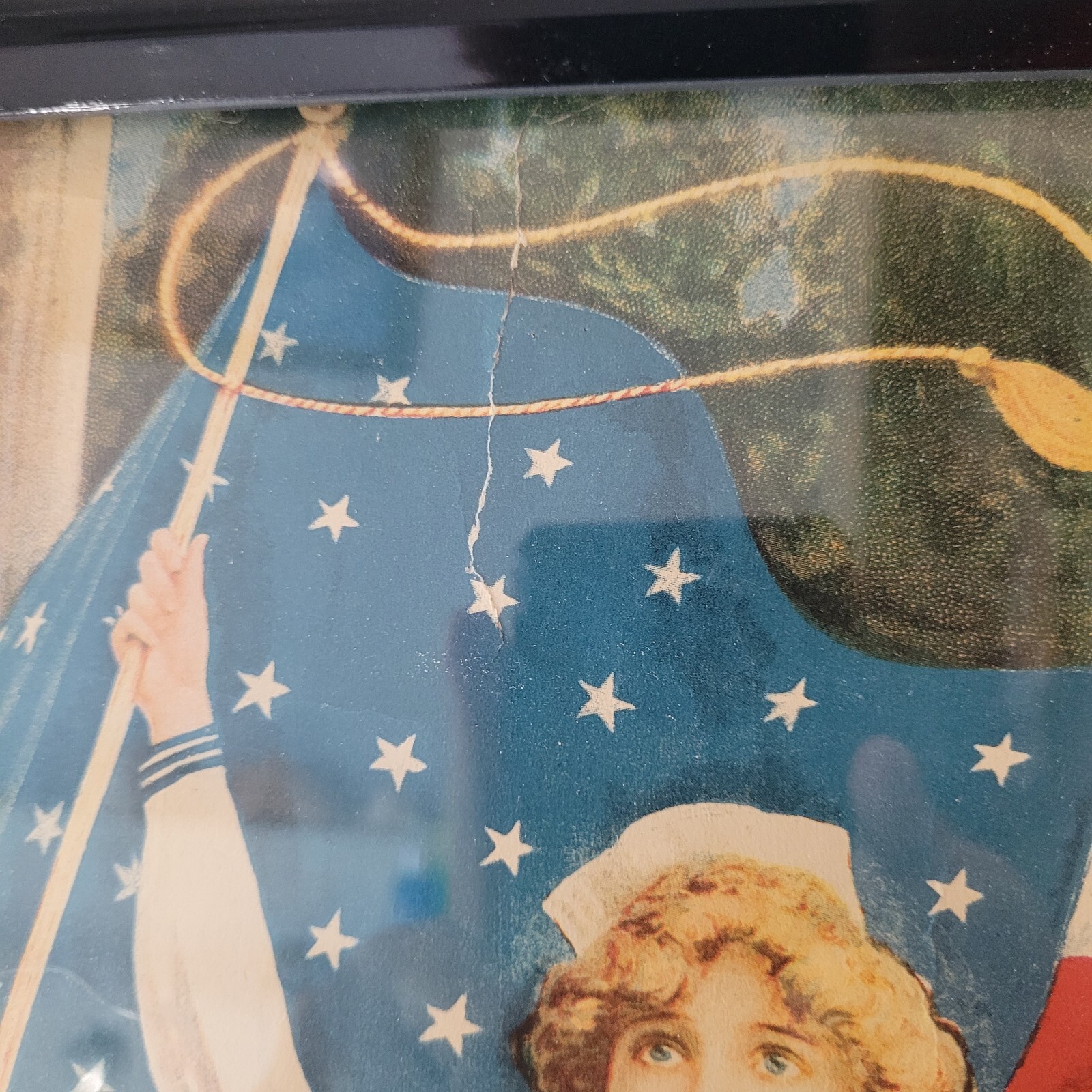 Antique Original WWI Poster Flag of Freedom 1918 21" x 17" Framed USA *READ*