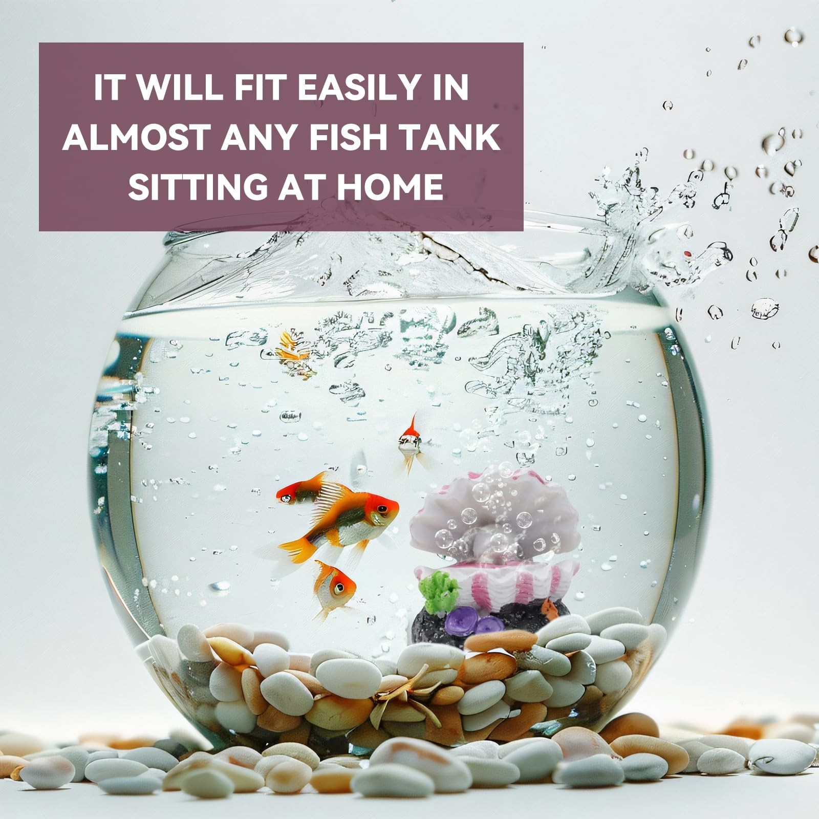 Aquarium Volcano with Air Stone Bubbler Volcano Ornament Fish Tank Bubble Mak...