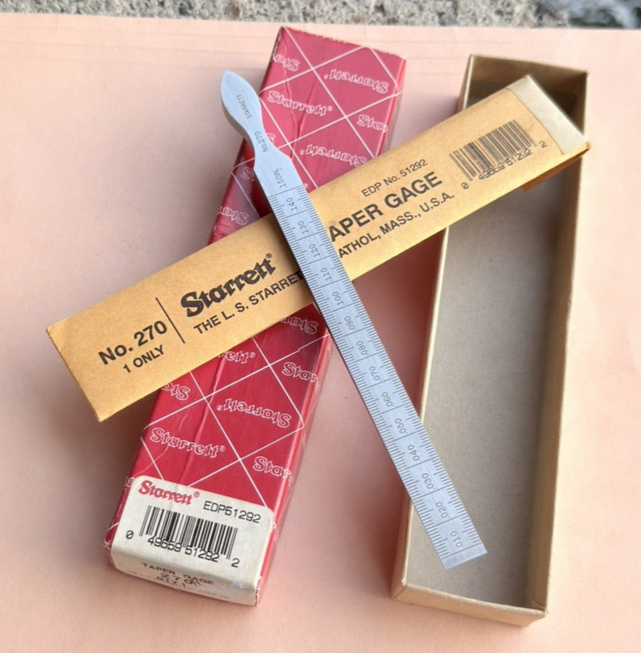 New STARRETT No. 270 Steel Taper Gauge; SAE & Metric. USA Made 🇺🇸!!