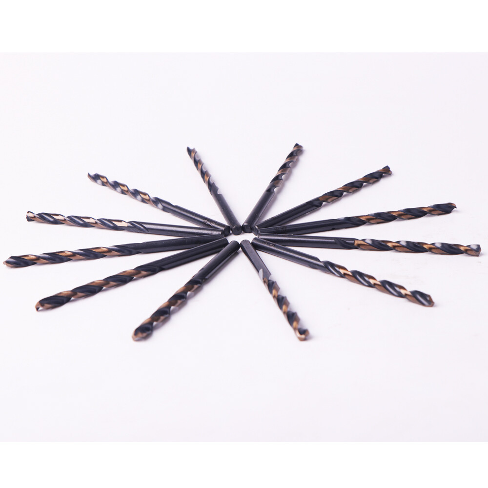 Drillforce 12PCS 1/4" Black Gold Drill Bits Set HSS Metal Woodworking Drill Bit