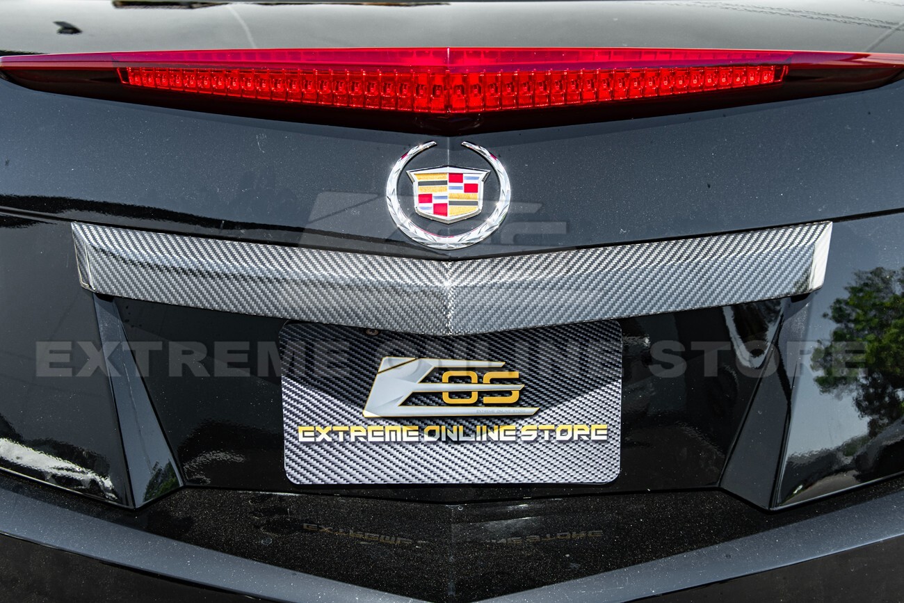 For 09-15 Cadillac CTS-V Coupe CARBON FIBER Rear Deck Lid Applique Trunk Insert