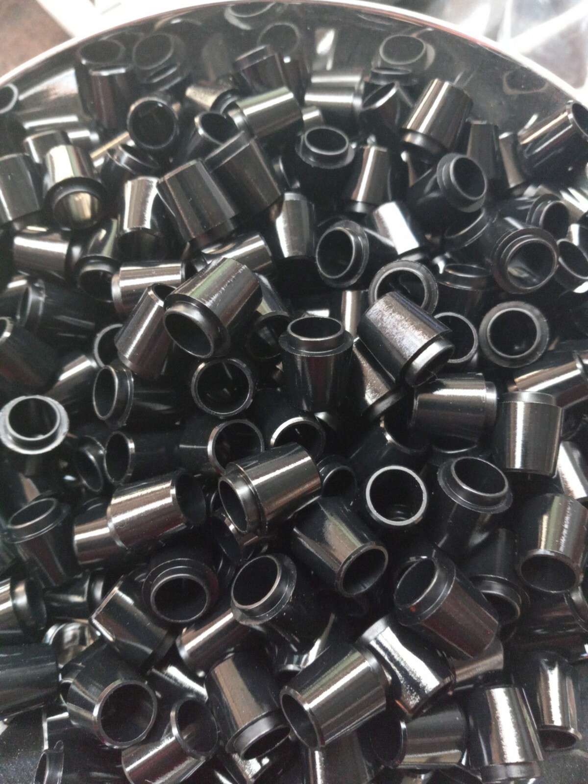 100X NEW PREM GOLF FERRULES .370 BLACK "COLLARED" IRON FERRULES .370 .63" .550OD