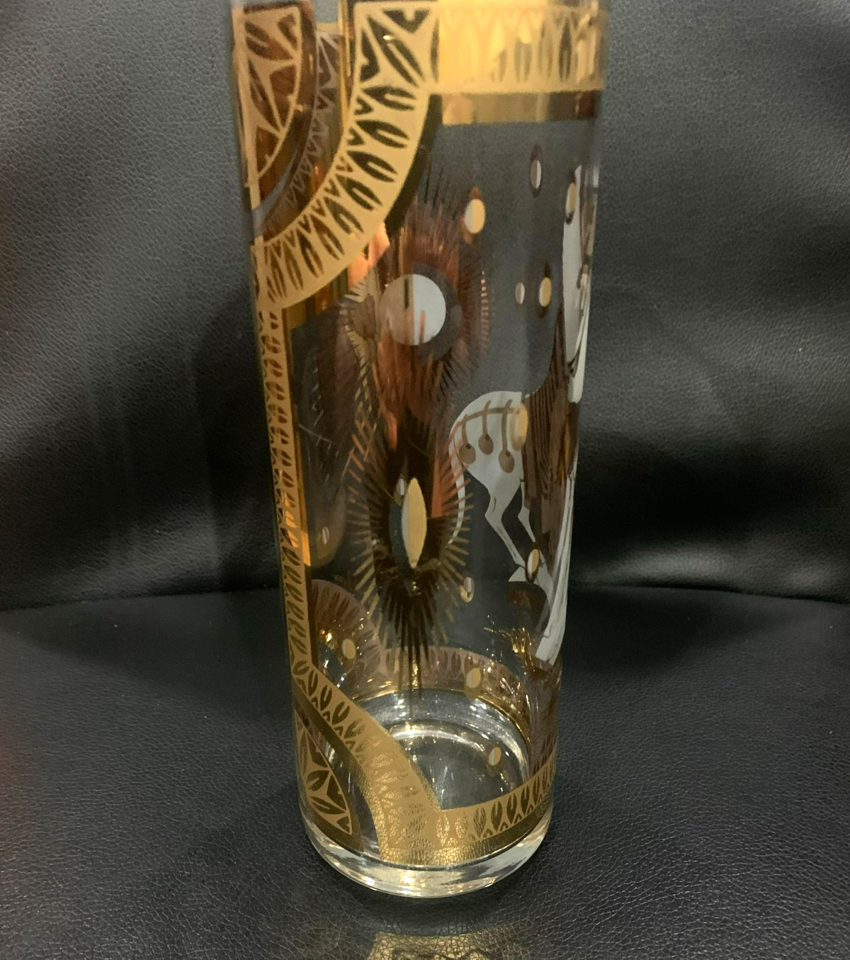 FRED PRESS 60's Martini Cocktail Pitcher w/White Trojan Horse Motif 10.5"