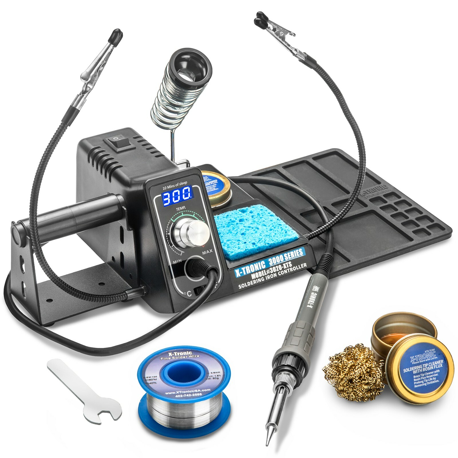 X-Tronic #3020-XTS 75 Watt Digital LED Display Soldering Iron Station Kit