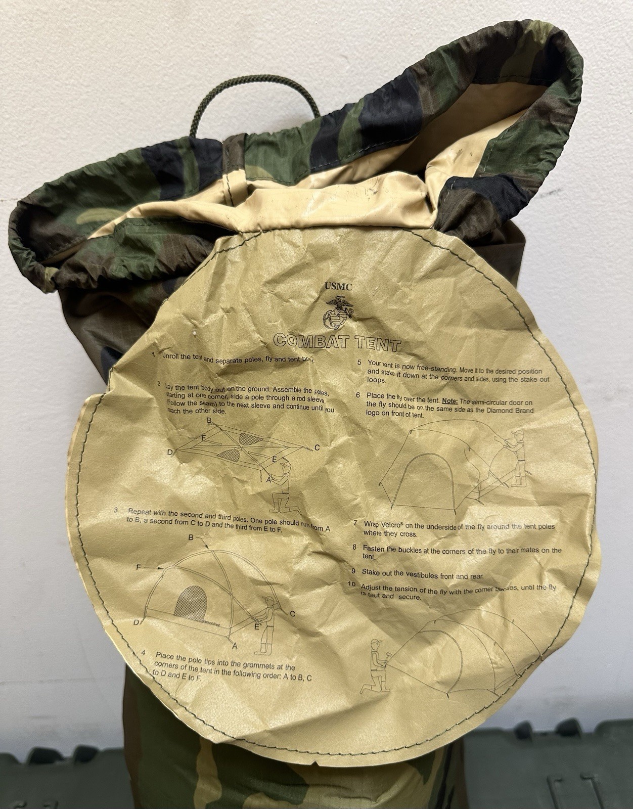 USMC Two Man Combat Tent Woodlands Camo Diamond Brand New old stock