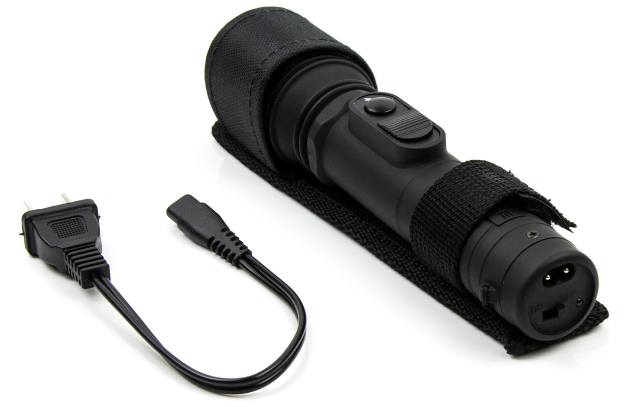 POLICE Stun Gun 305 Max Volt Self Defense Rechargeable LED Flashlight Black