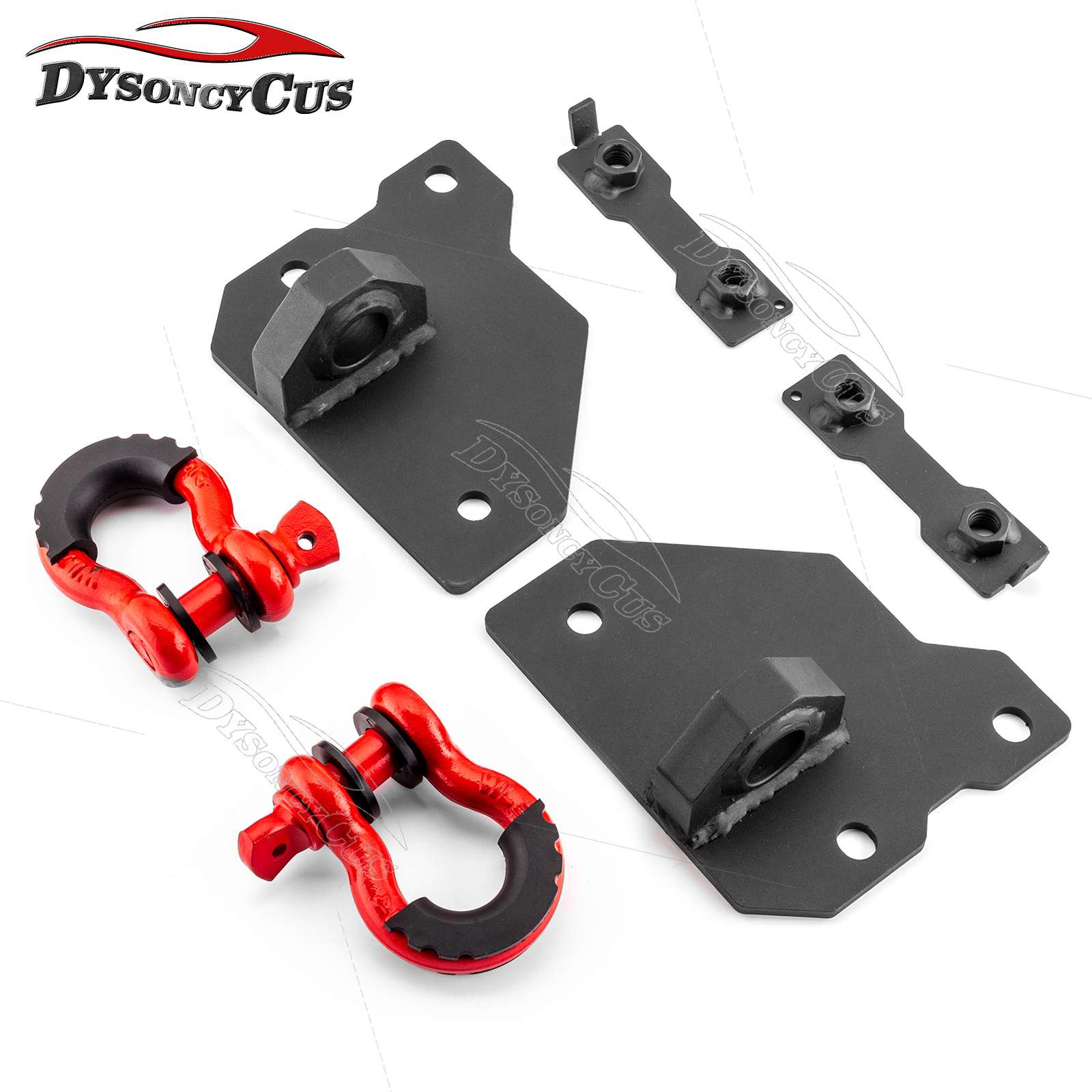 For 2005-2011 Jeep Grand Cherokee Front Tow Hook Shackle Mount+ 3/4'' D Ring Kit