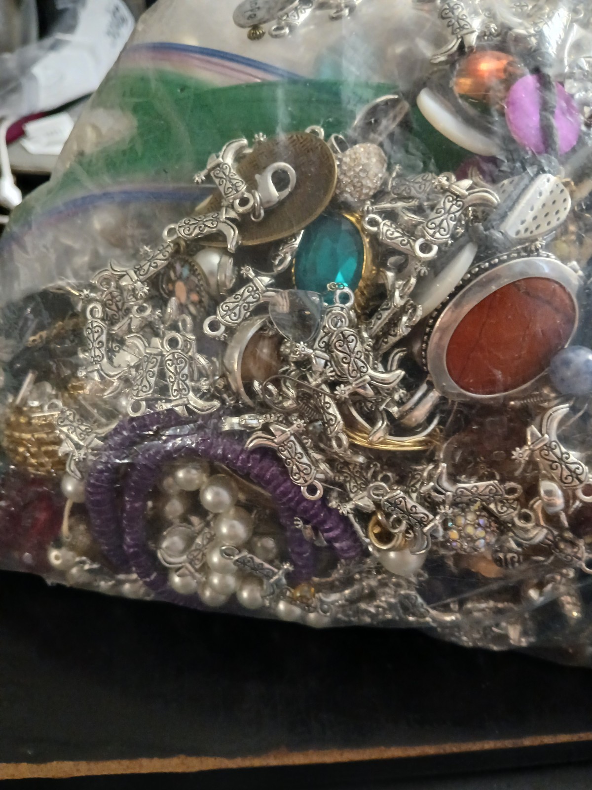 Almost 8 Lbs. Jewelry Grabbag Some Wearable Some Tangled All Great For Crafting