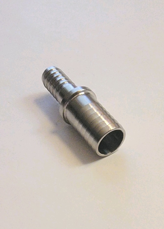 3/8 X 1/2 Stainless Steel Reducing Barb Splicer Fitting