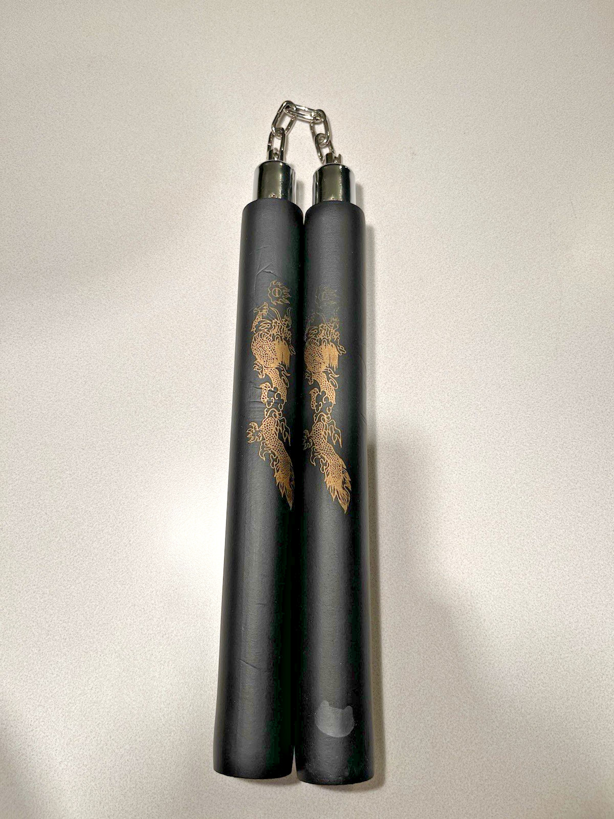 12" Nunchucks Nunchakus Beginners Training Foam Rubber Steel Chain Black