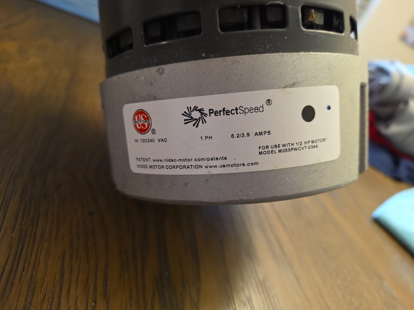 US Motors Furnace Blower Motor 1/2 HP Motor Model M055PWCVT-0344