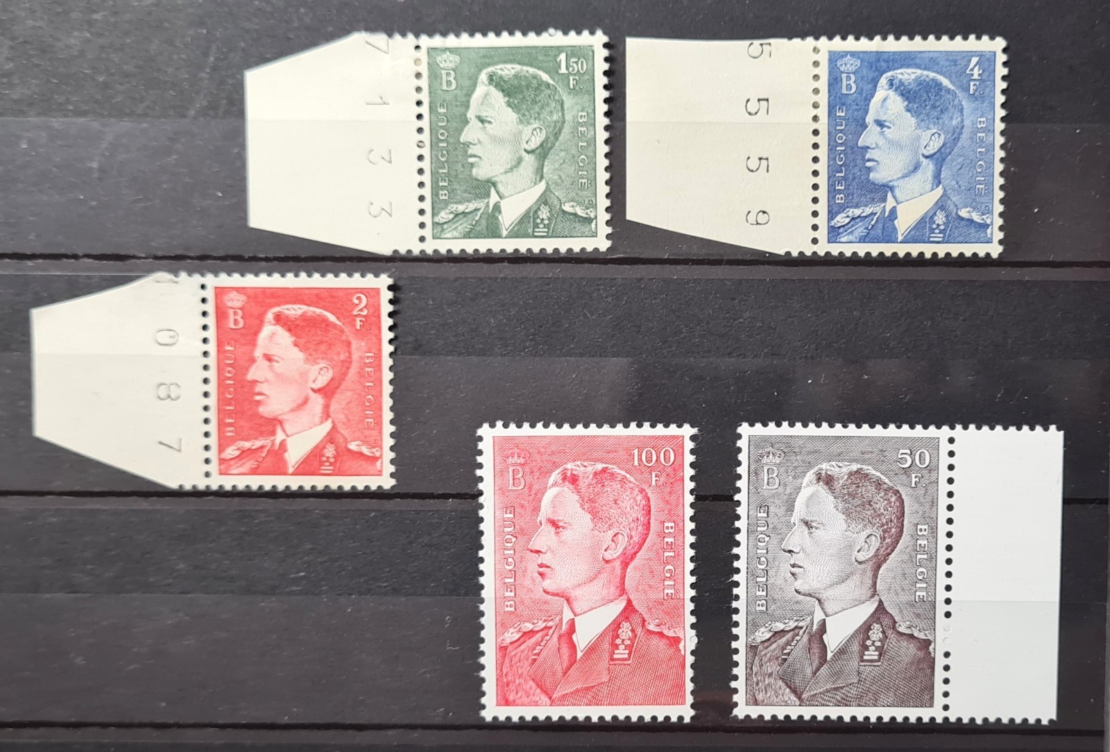 Belgium 1952 King Baudouin sg1393-97 UM / MM  As Pictures.