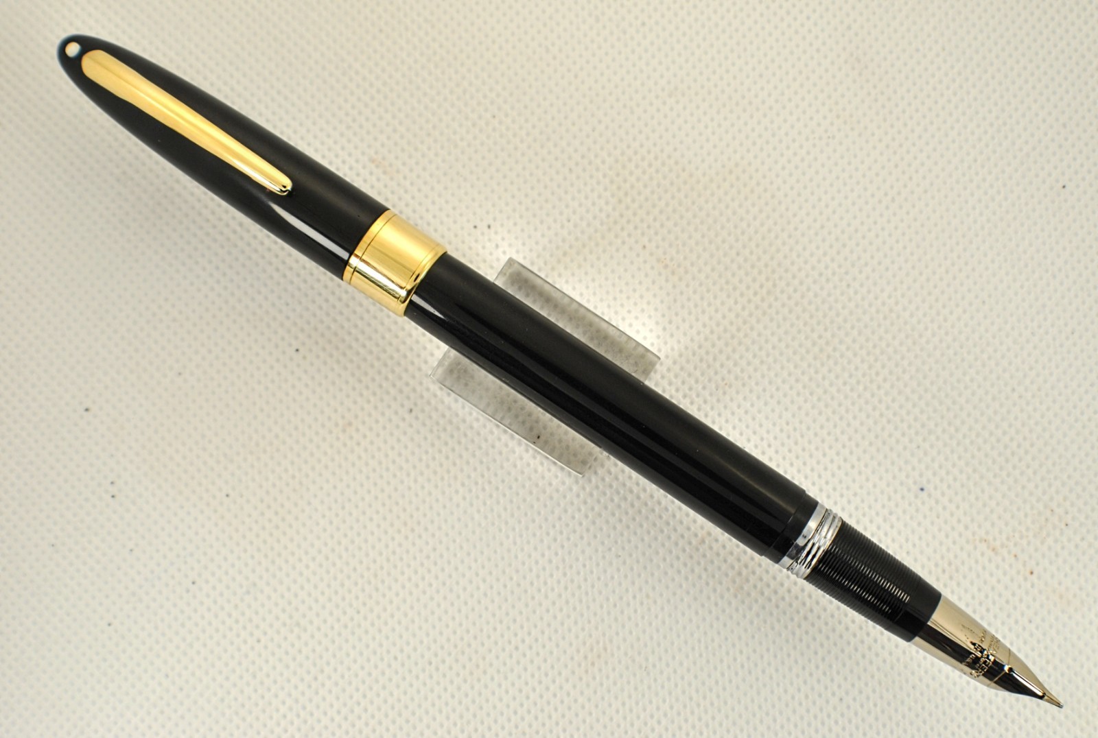 Very Nice Black Snorkel Statesman, Smooth Medium Palladium Nib, RESTORED