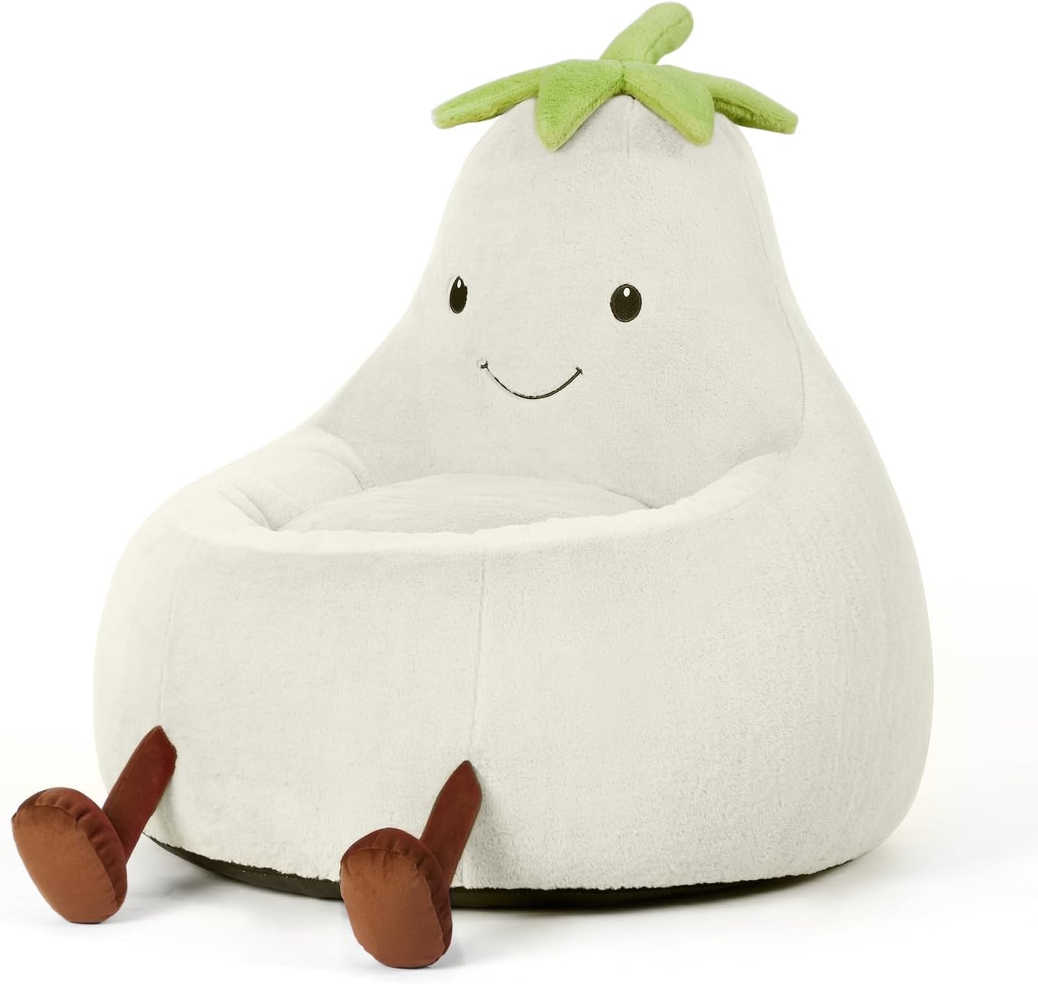 Kids Bean Bag Chair Stuffed Toddler Couch w/ Faux Rabbit Fur Cover for Teens Kid