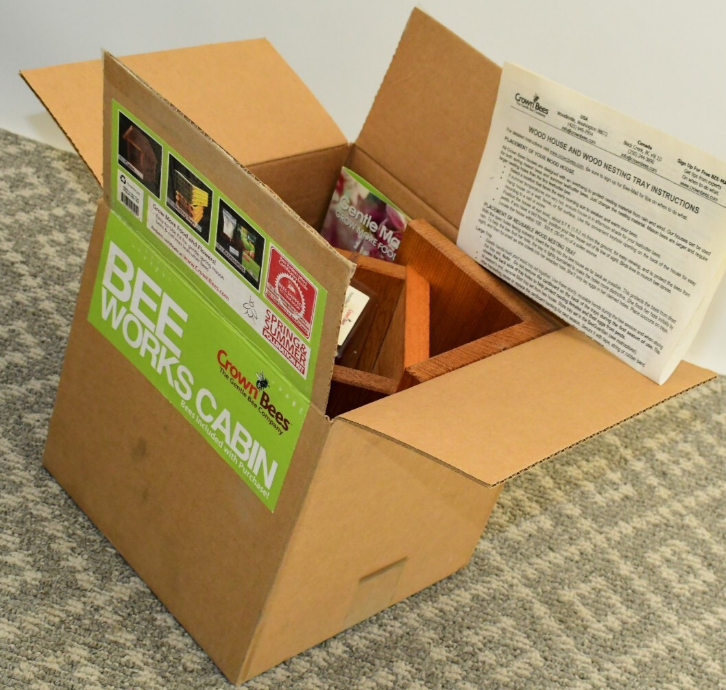 Crown Bees Bee Works Cabin Mason Bee House Kit Hotel w/ Bees for Order