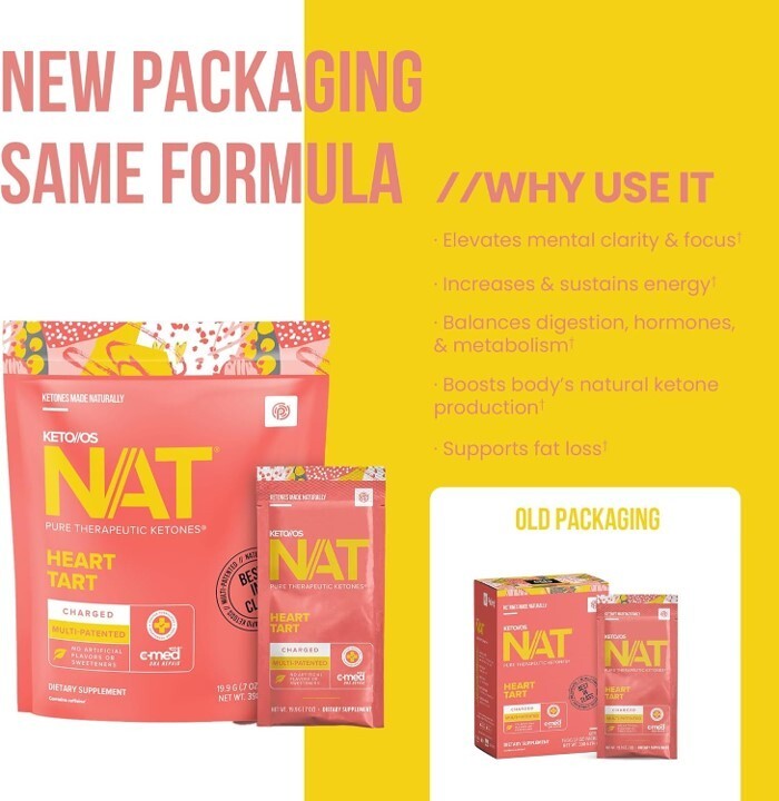 PRÜVIT Keto OS NAT Heart Tart Keto Supplements – Charged – 20 Count Exp 03/2027