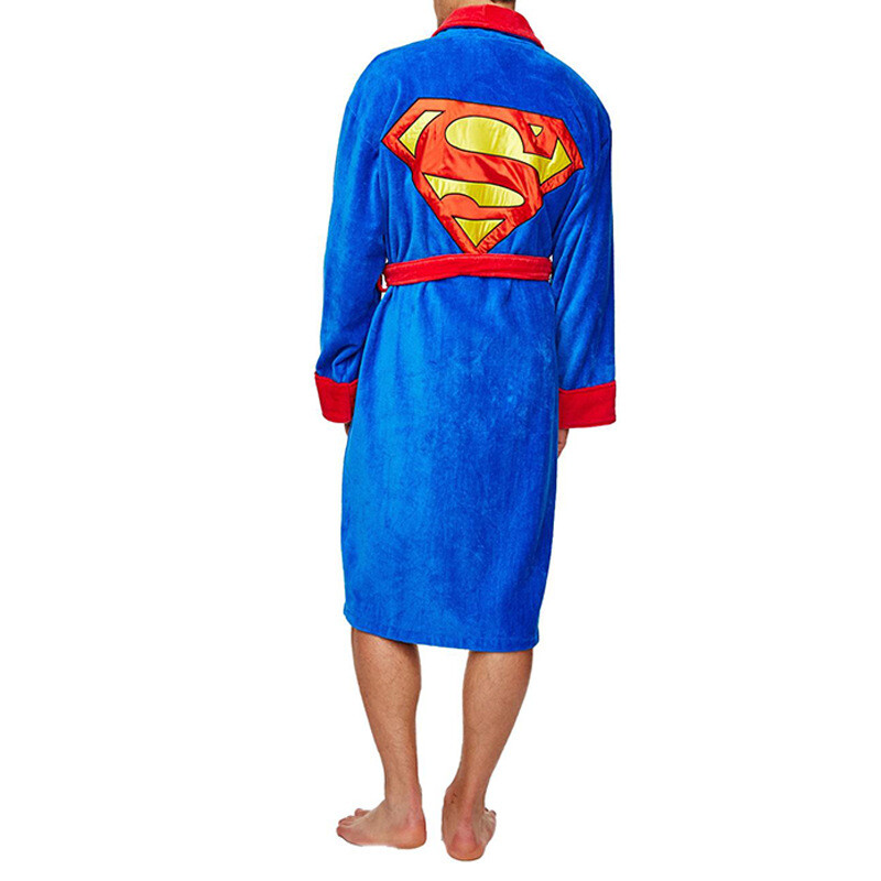 Cosplay The Batman Superman Pajamas Bathrobe Superhero Adult Warm Xmas Nightgown