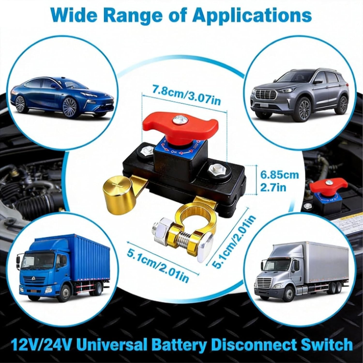 Universal Battery Disconnect Leak Protector 12v/24v Car Disconnect Switch-------