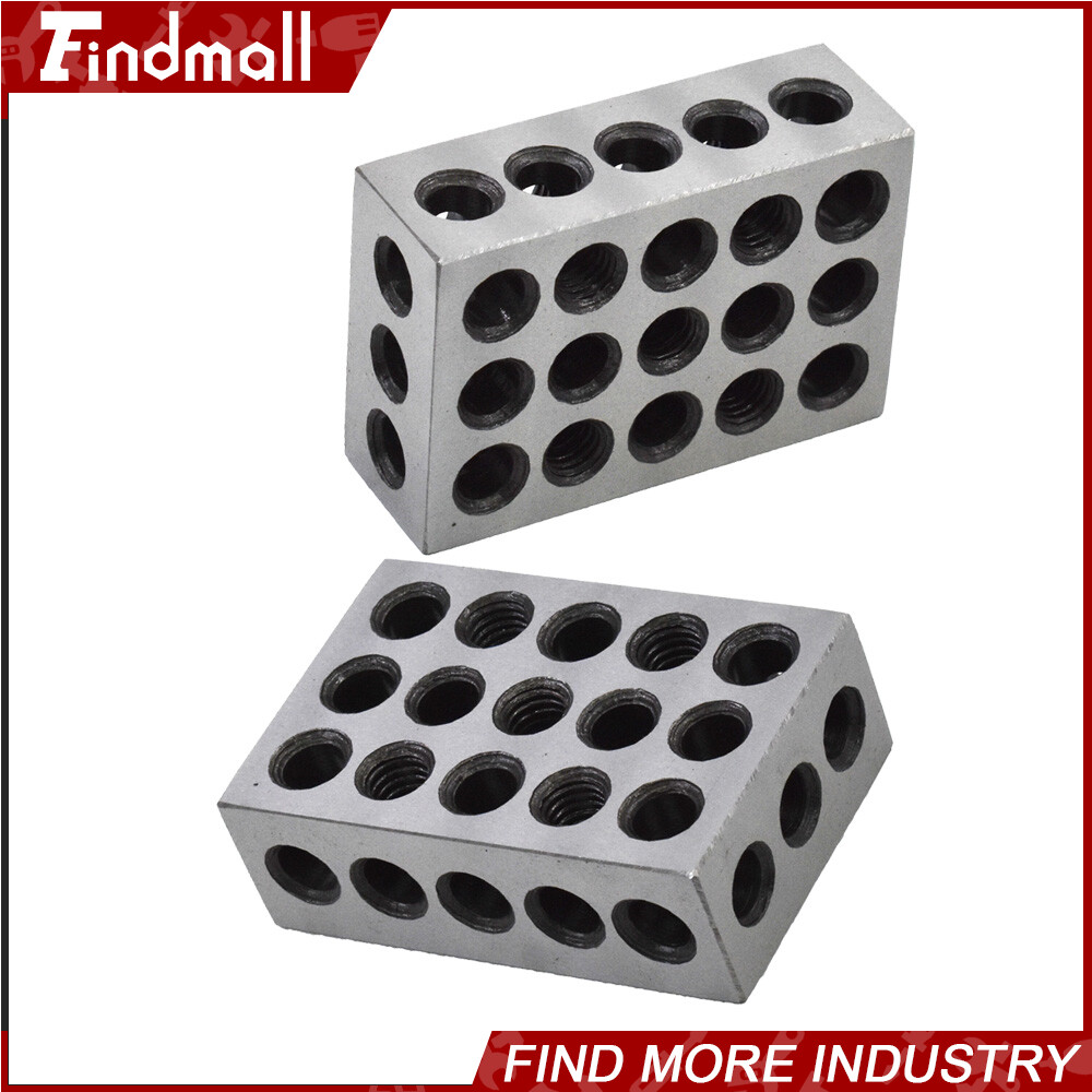 2 Matched Pair Ultra Precision 1-2-3 Blocks 23 Holes .0001" Machinist 123 Jig