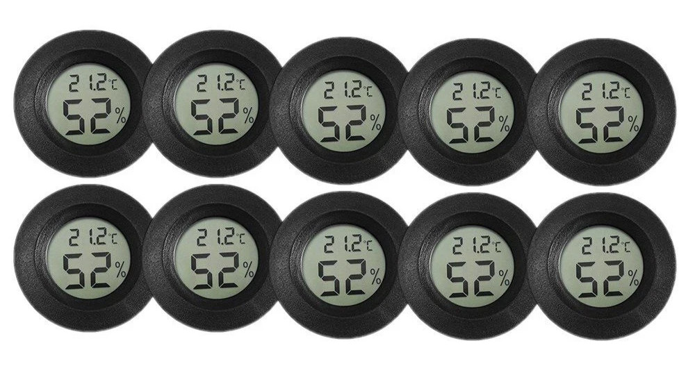 Mini Hygrometer Thermometer Round LCD Digital Humidity Gauge Temperature Monitor