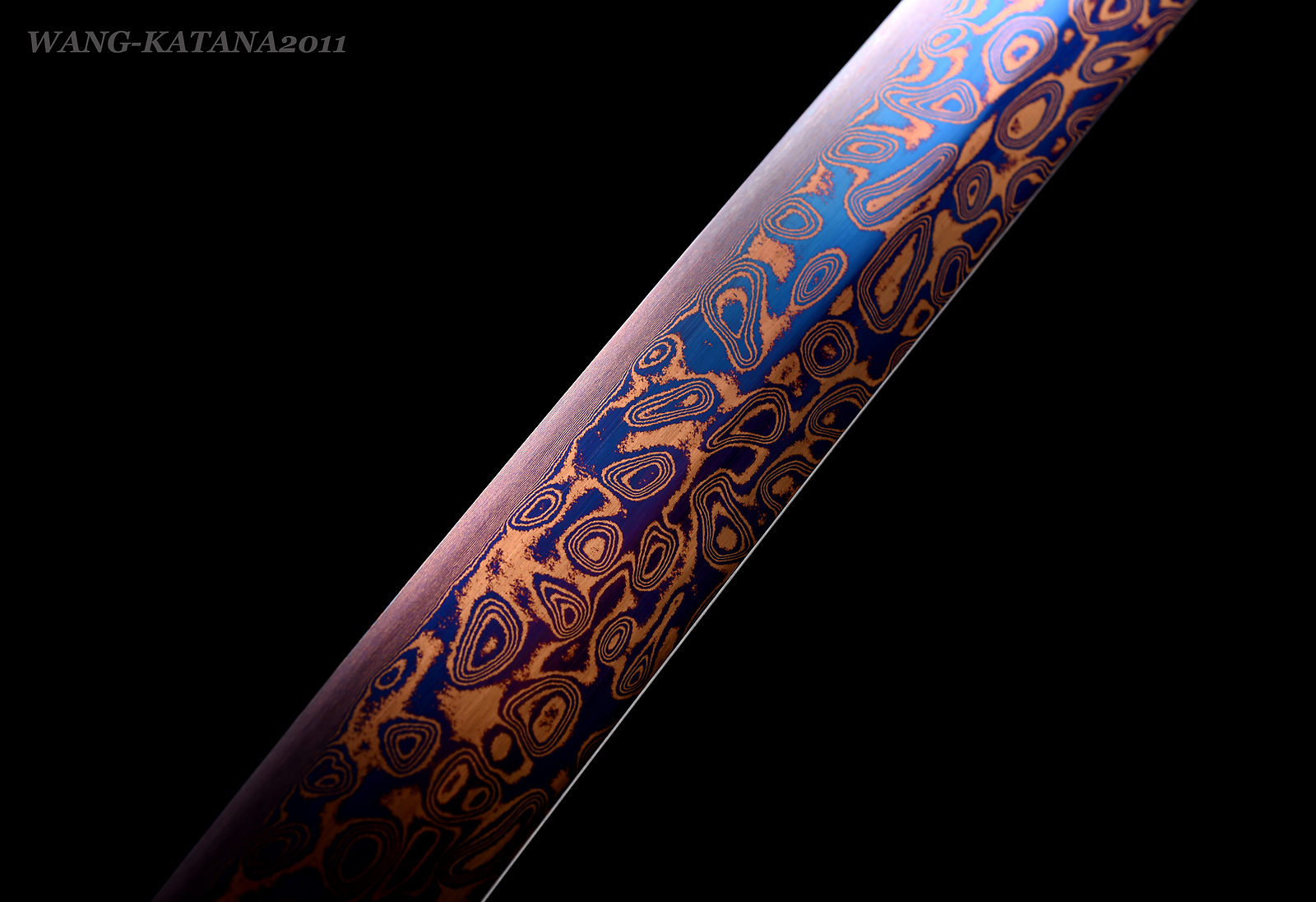Sharp Dragon Katana Red&Blue Damascus Folded 1095 Steel Japanese Samurai Sword