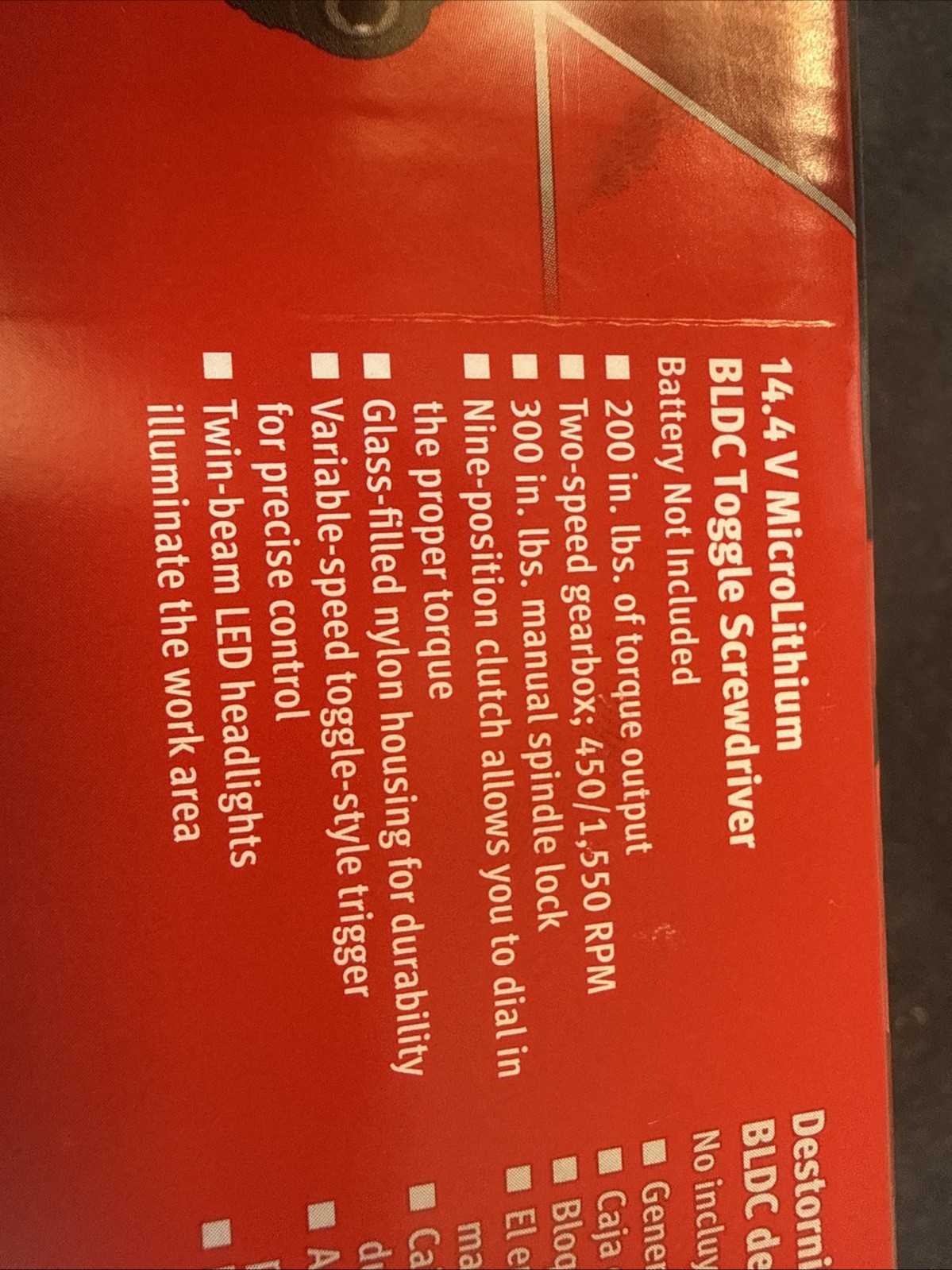 For Snap-On Tools CTS861mdb 1/4" Hex Cordless Screwdriver 14.4V Brushless Red