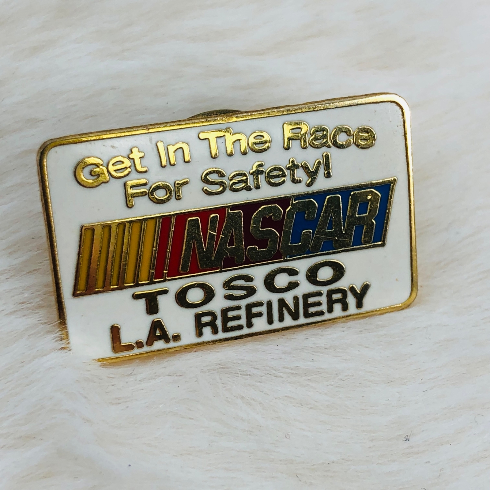 TOSCO LAR LA Oil Refinery NASCAR Employee Safety Award Enamel Lapel Pin