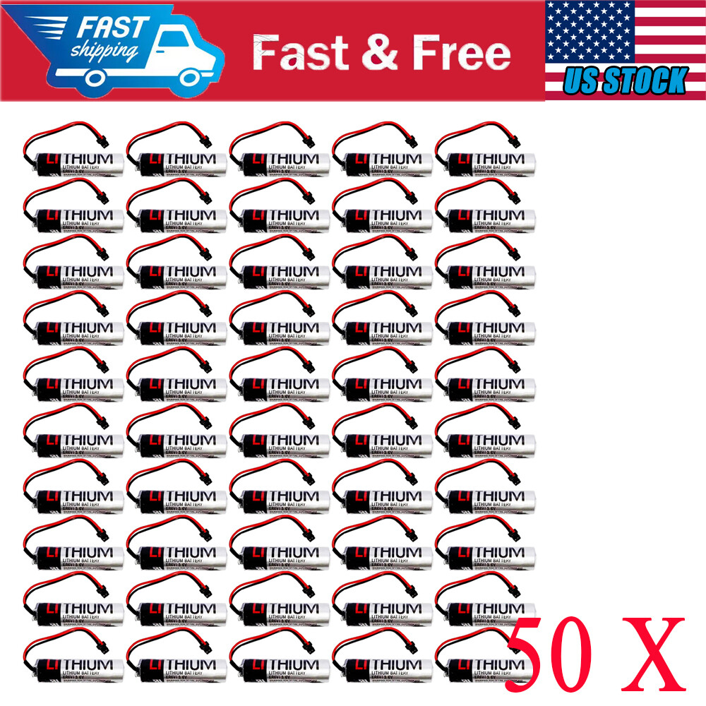 50 X ER6VC119A for M70 PLC Battery ER6VC119B 3.6V Lithium Battery ER6V/3.6V.