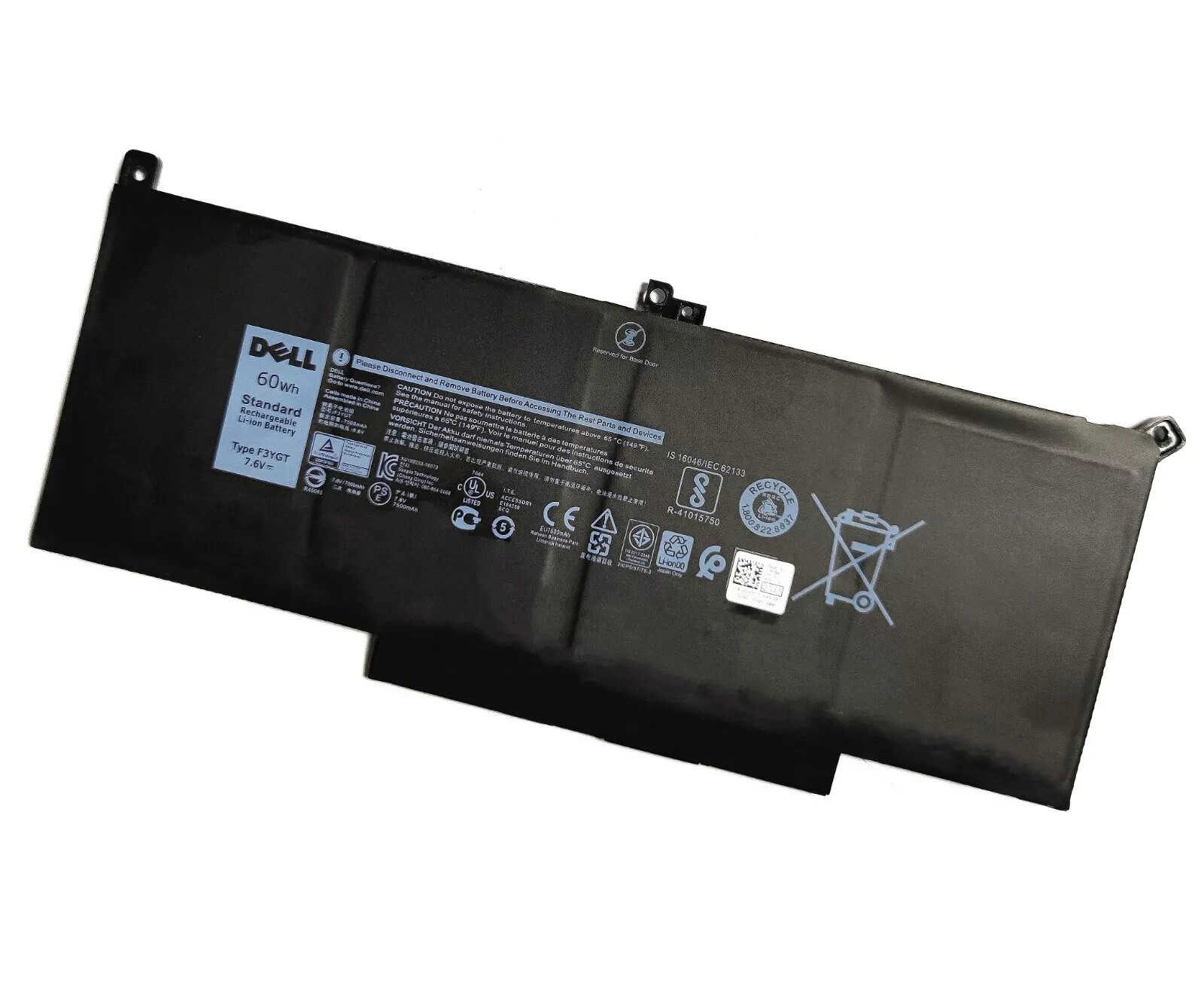 Genuine OEM 60Wh F3YGT Battery For Dell Latitude 7280 7480 7380 7290 7490 7390
