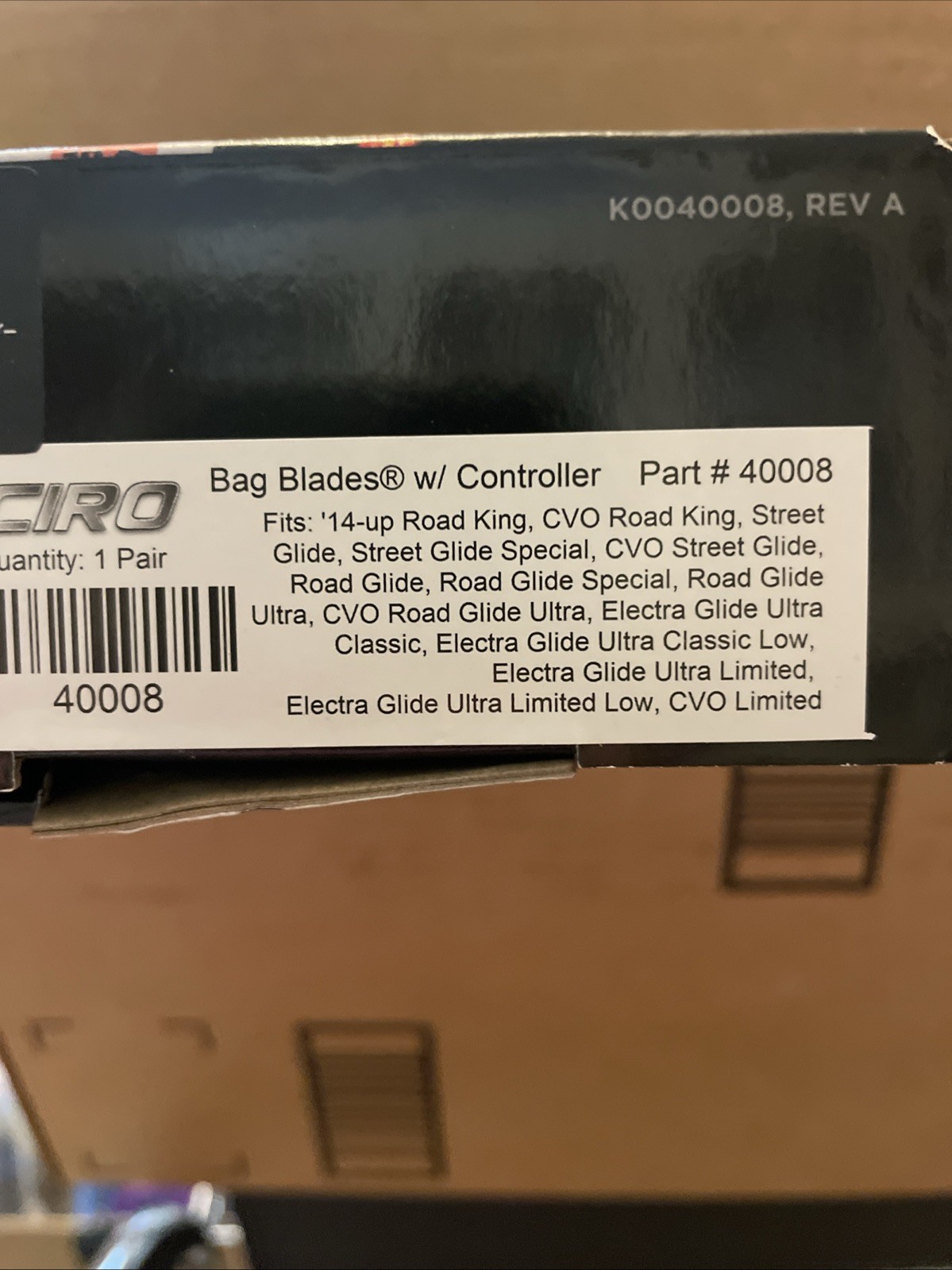 Ciro Bag Blades 4008 With Controller Fits 14 and Up Harley Davidson Touring