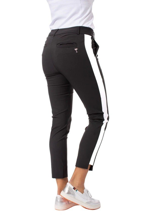 NEW Golftini Women's LARGE Golf Ankle Pants Black Water-Resistant Stretch