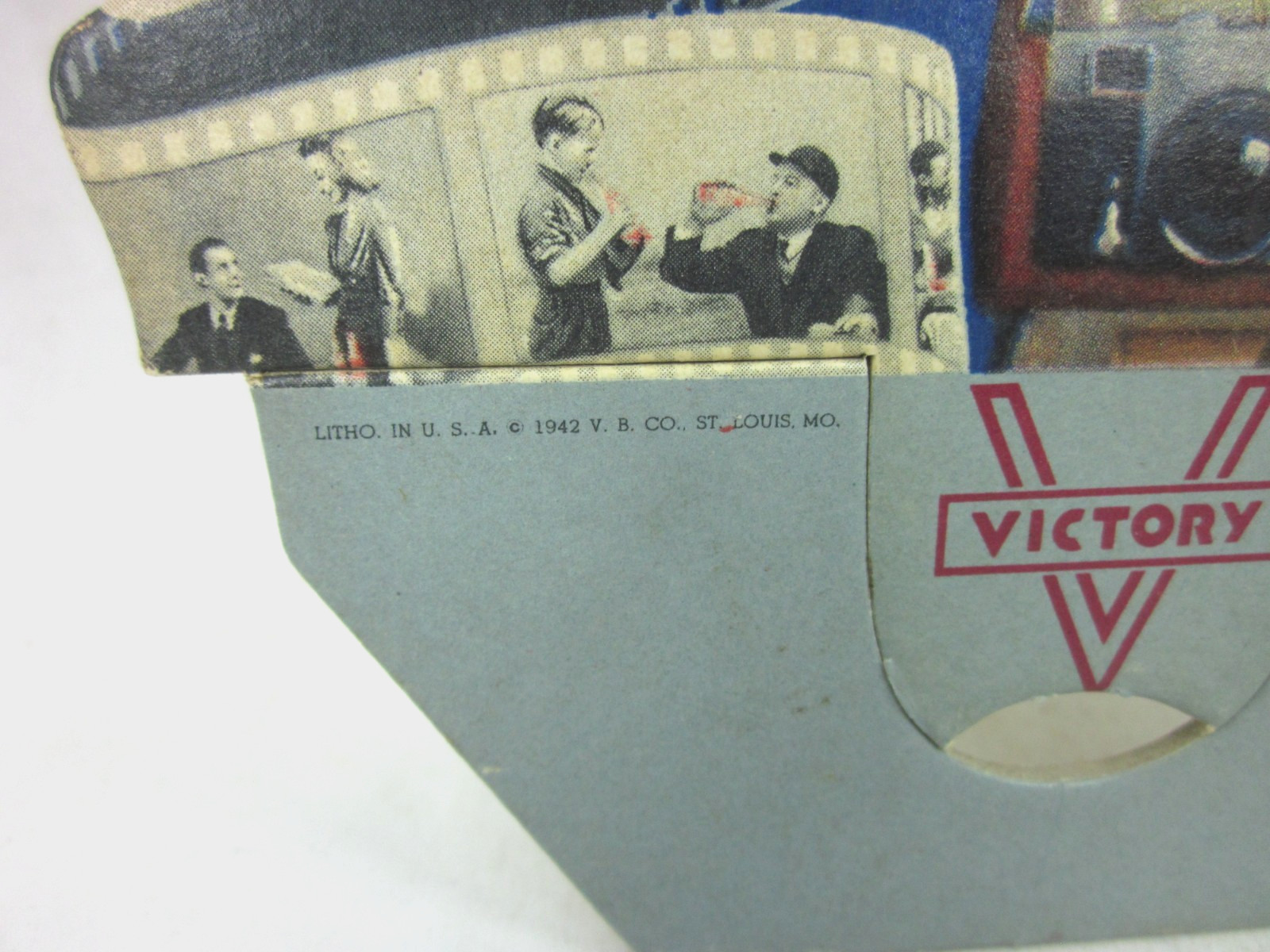 1942 WWII Whistle Soda Pop Bottle Topper Advertising Die Cut