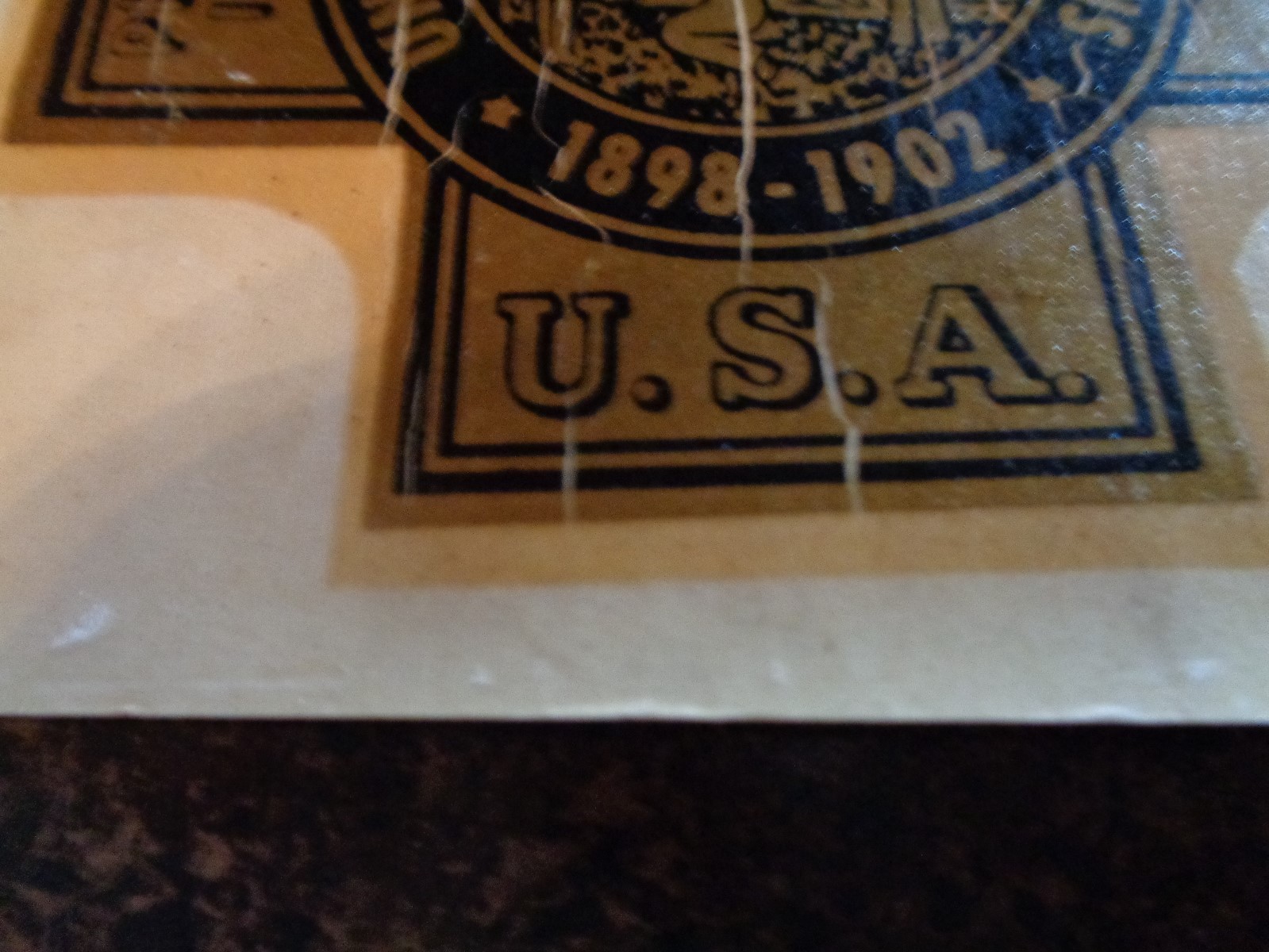 1898-1902 Spanish American War Decal WEISZ Chicago AS IS ROUGH Cuba Porto Rico