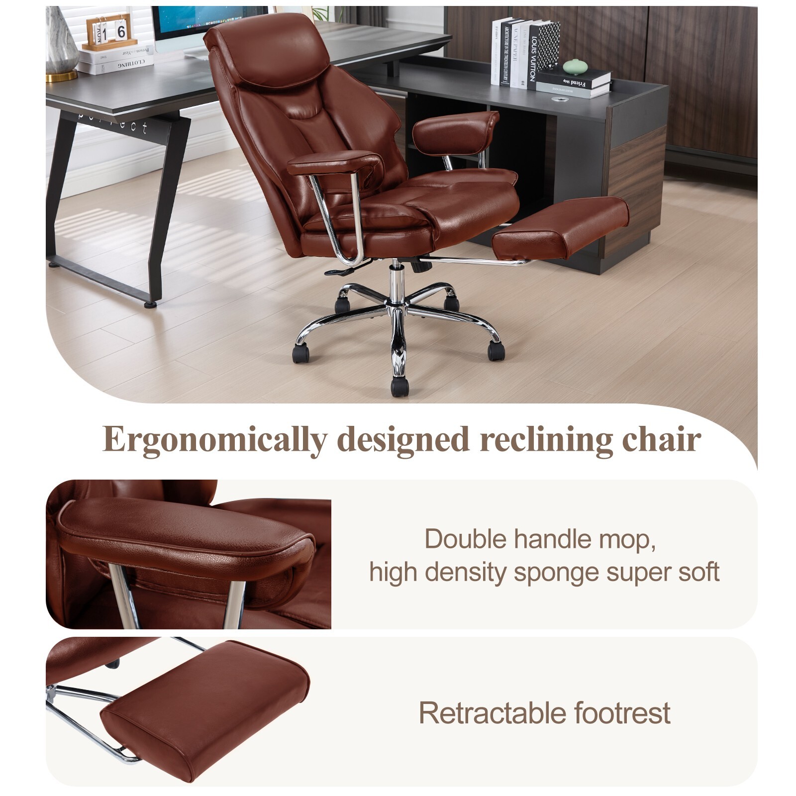 Big and Tall Office Chair 800lbs Wide Seat Office Chair with Back Support