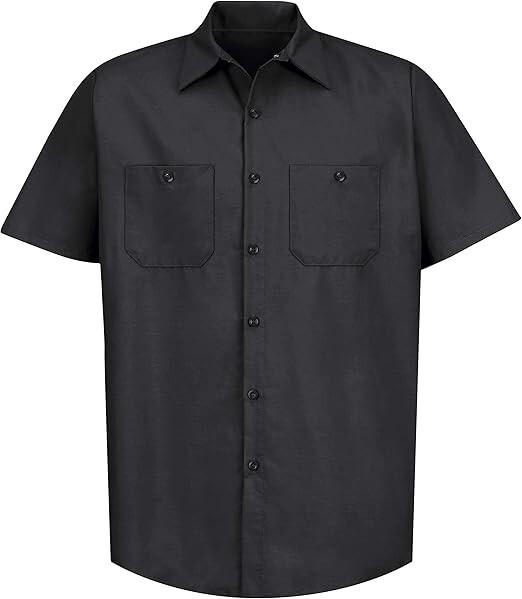 Red Kap SP24 Mens Industrial Work Shirt, Regular Fit, Short Sleeve