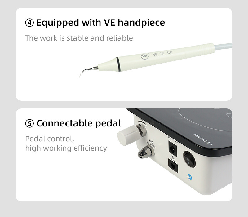 Ultrasonic Dental Piezo Scaler Handpiece 5 Tips Fits EMS Cavitron Woodpecker FDA