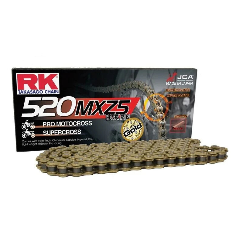 RK GB520MXZ5 Heavy Duty Gold MX Race Motocross Supercross Chain - 520 / 120 Link