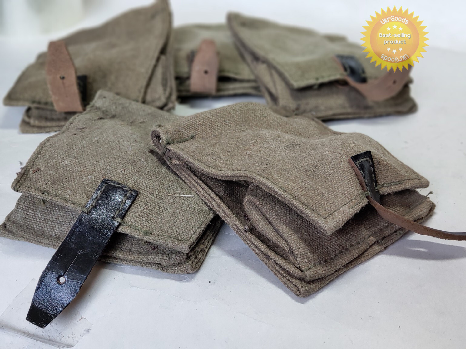 Two grenades pouch Soviet Army WW2 F1/RG42 canvas stamped original