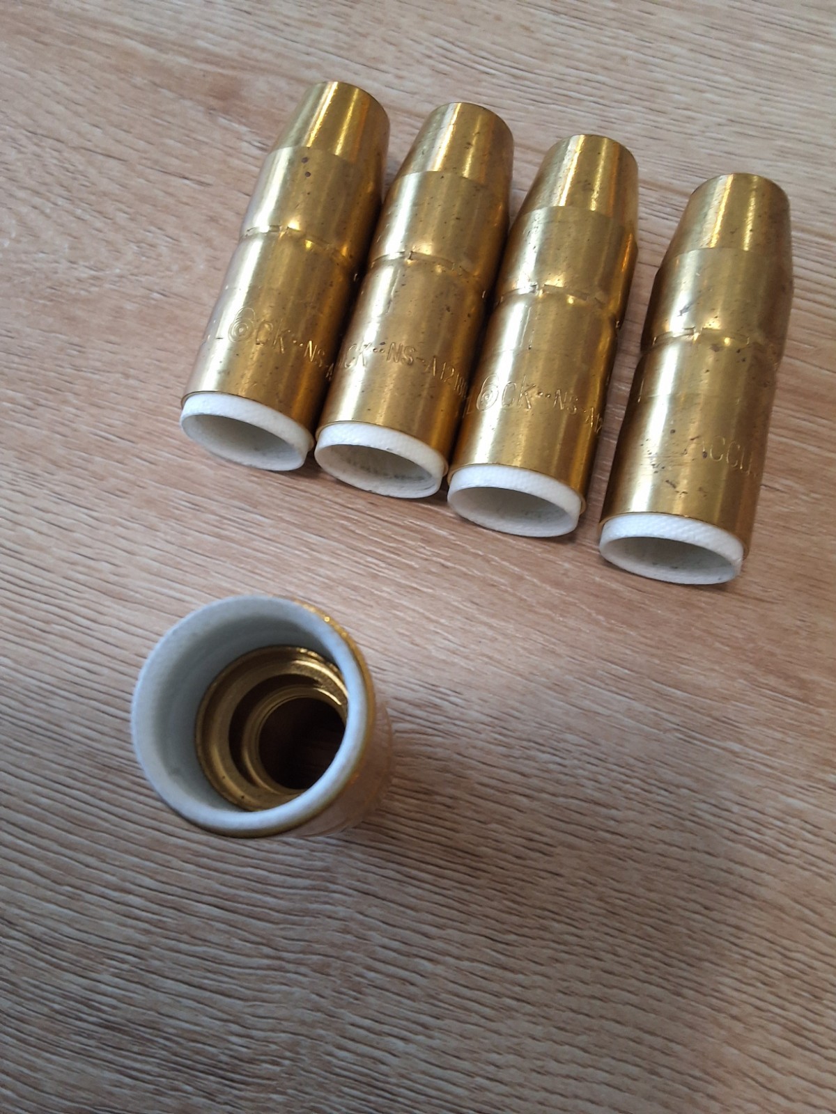 (5) Genuine Bernard ACCULOCK NS-1218B 1/2" Centerfire NozzleS MIG Welding