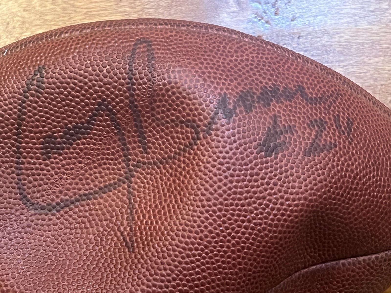LARRY BROWN SIGNED OAKLAND RAIDERS GAME USED WILSON FOOTBALL (FROM EQUIP MANAGER