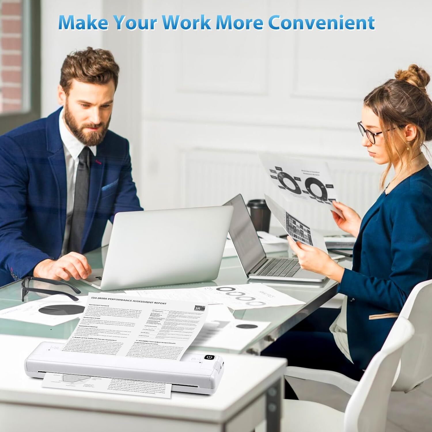 Raycial Portable Printer Wireless for Travel Bluetooth Inkless for Office Home