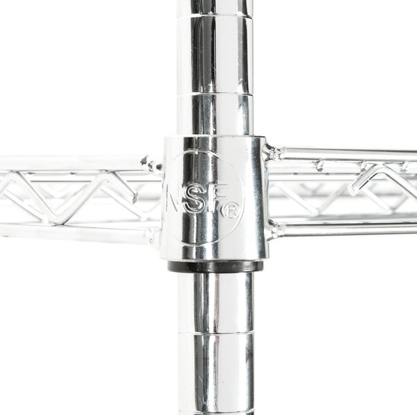 (4-Pack) Chrome Shelving Post Metal Wire 74" with Adjustable Footing (Post Only)