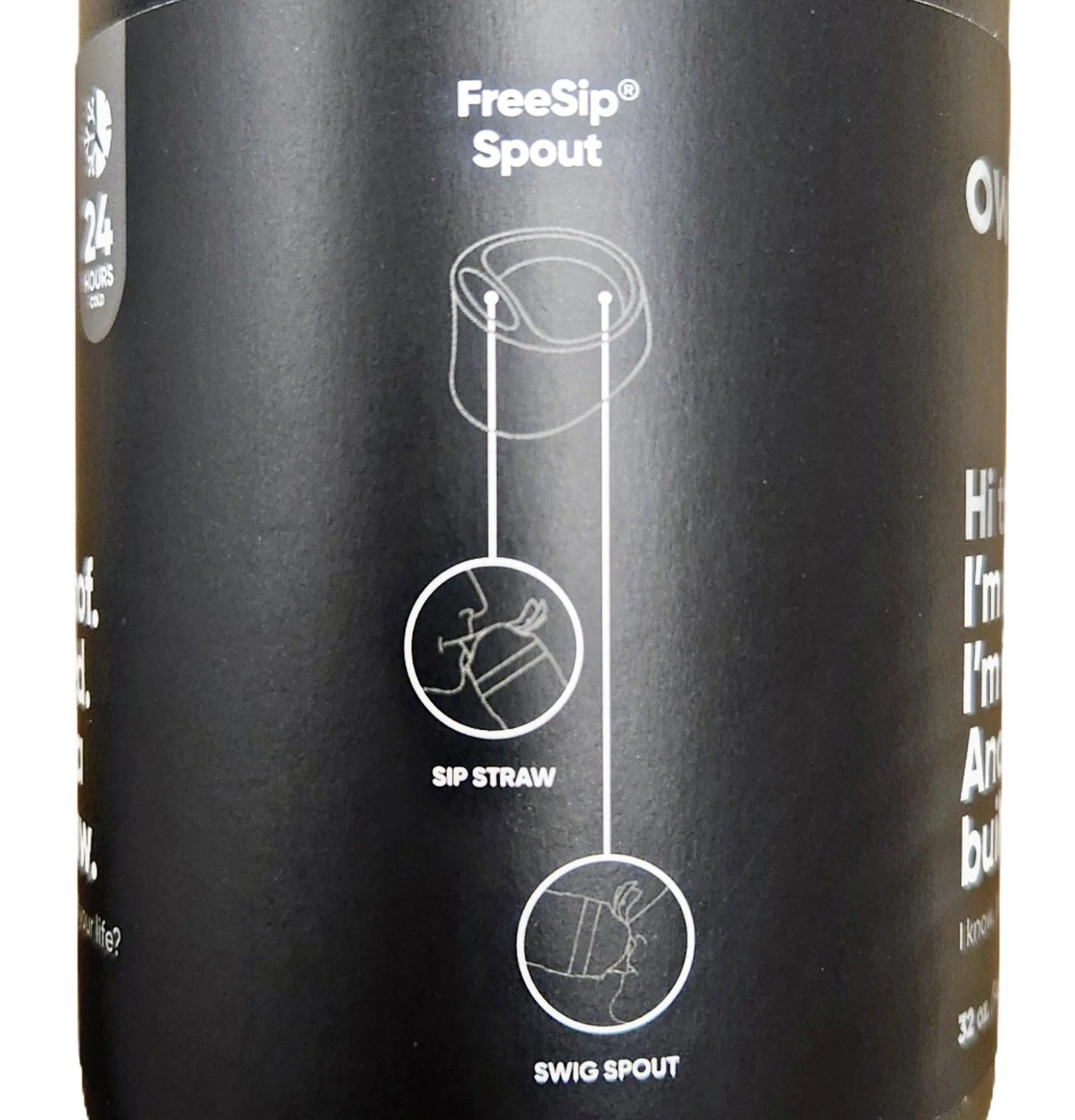 Owala FreeSip 32oz Stainless Bottle Leak-Proof Black