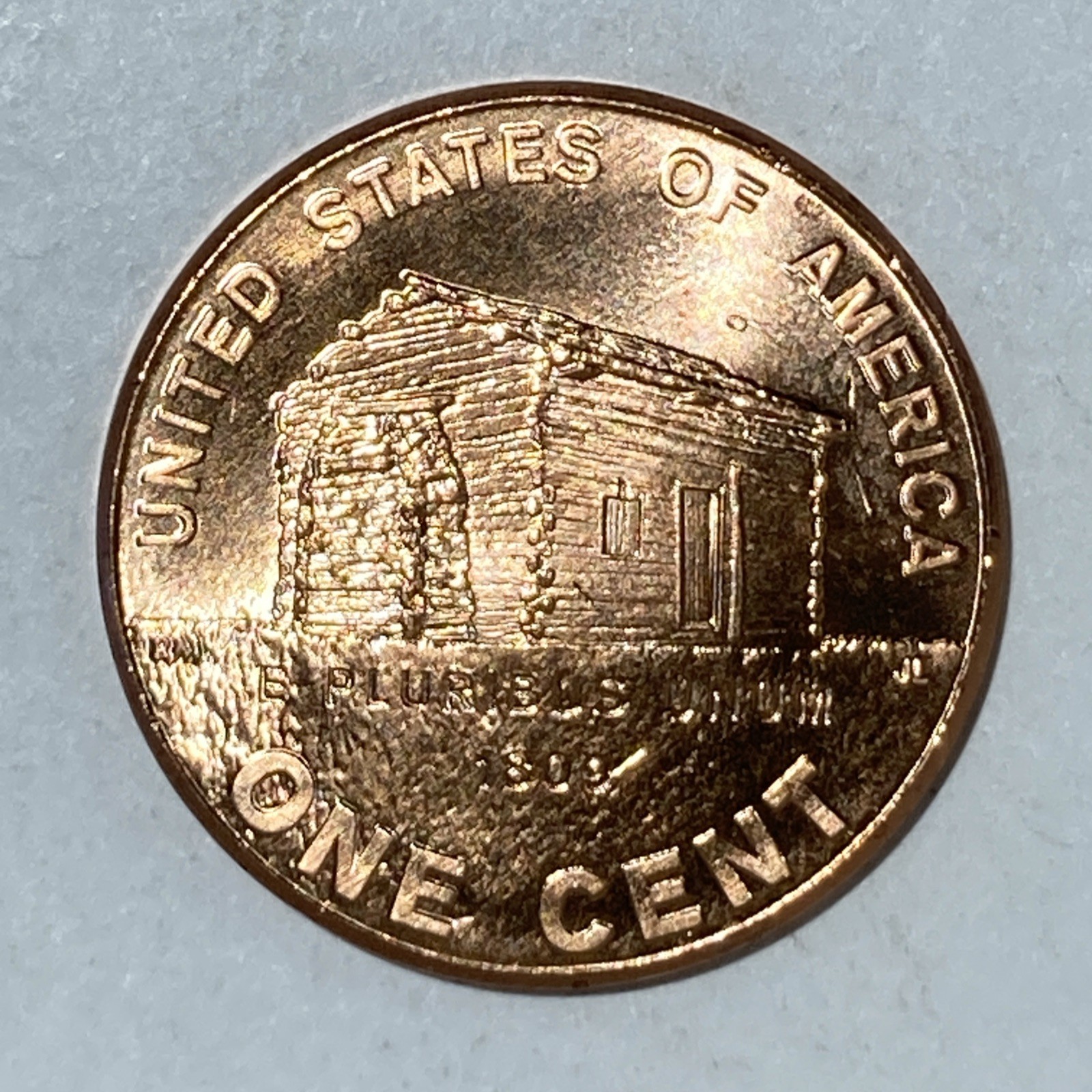 2009 - P Lincoln Cent Log Cabin - Birthplace Gem BU Penny from Original Roll