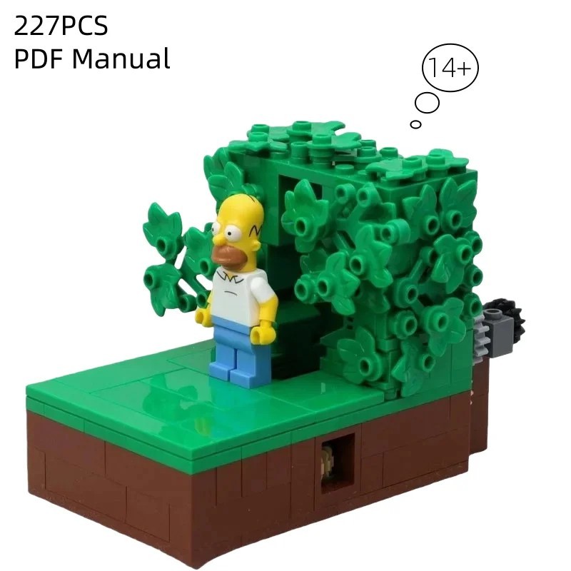 Homer Disappearing into Bush Meme – 227PCS Simpsons Building Block Set Funny Toy