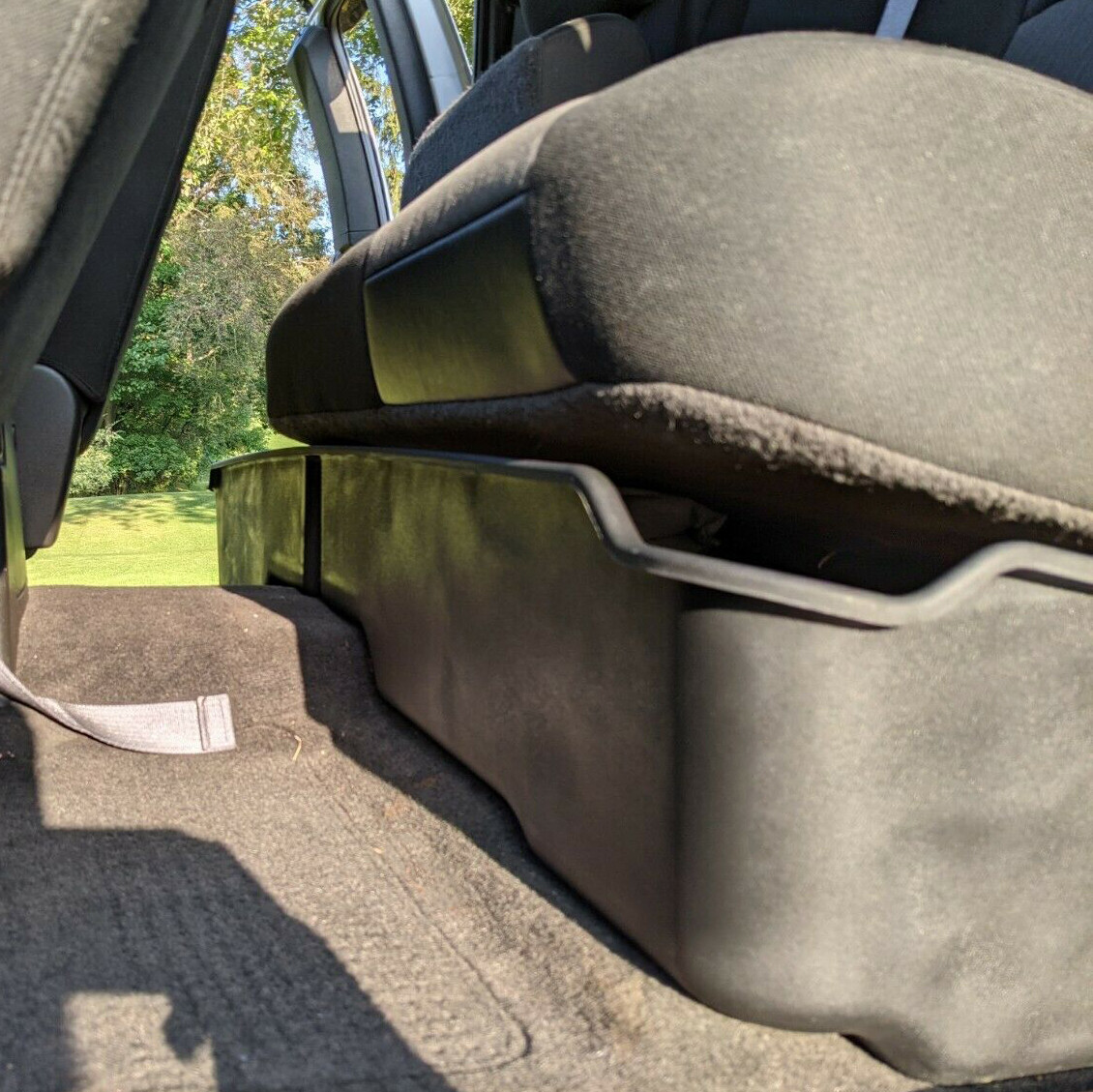 Black Under Seat Storage Box For Chevy GMC Silverado Sierra Extended Cab 2007-13